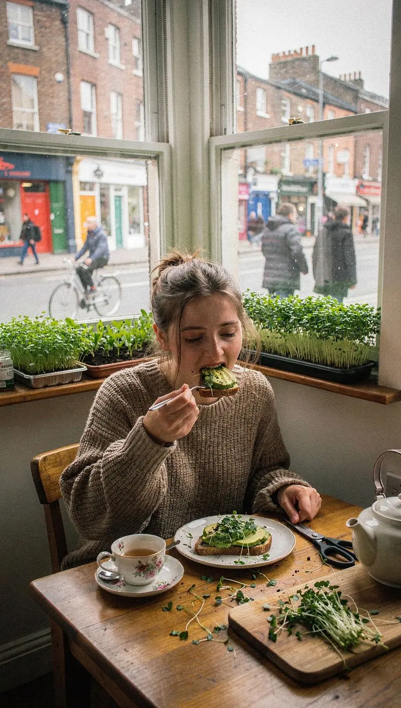 Gardener extending microgreens growing season on windowsill