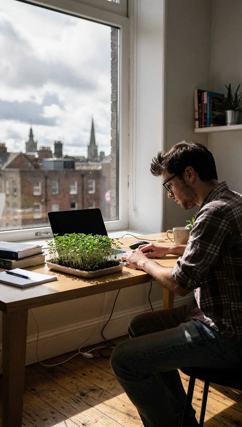 Ideal windowsill for growing microgreens indoors.